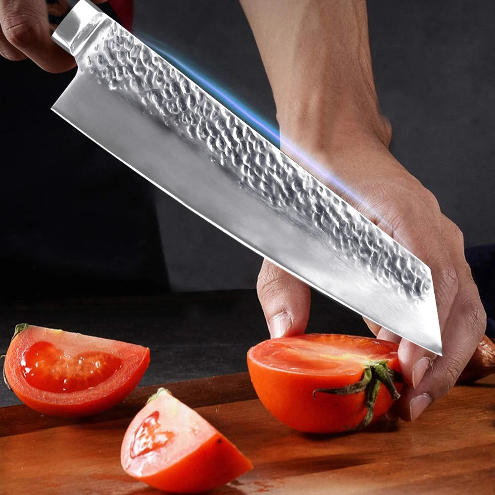 Japanese Chef Knife Set – 7CR17 High Carbon Stainless Steel Kitchen Knives | Ultra Sharp Santoku, Utility & Cleaver with Pakka Wood Handle