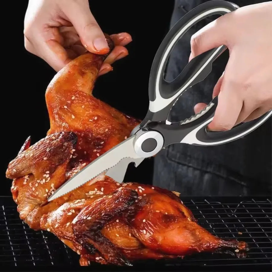 Multifunction Kitchen Scissors – Heavy Duty Stainless Steel Shears with Bottle Opener & Nut Cracker | All-in-One Cooking Tool for Meat, Vegetables & Meal Prep