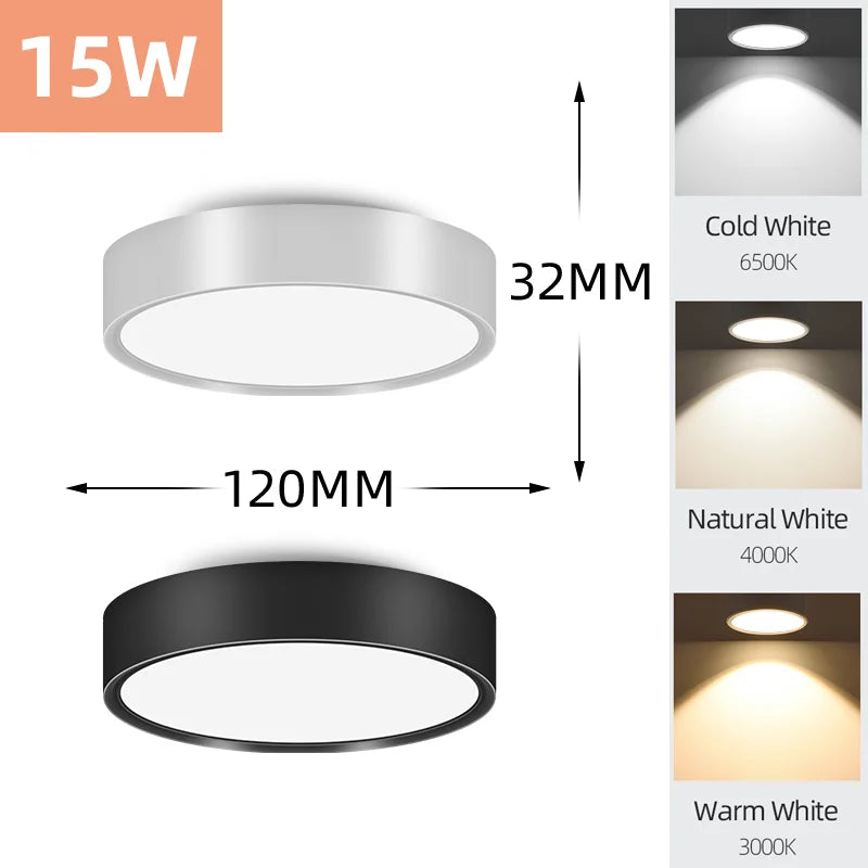 Adjustable LED Downlight 220V – Foldable COB Ceiling Spotlight | Ultra Thin Surface Mounted Light for Kitchen, Living Room & Indoor Lighting