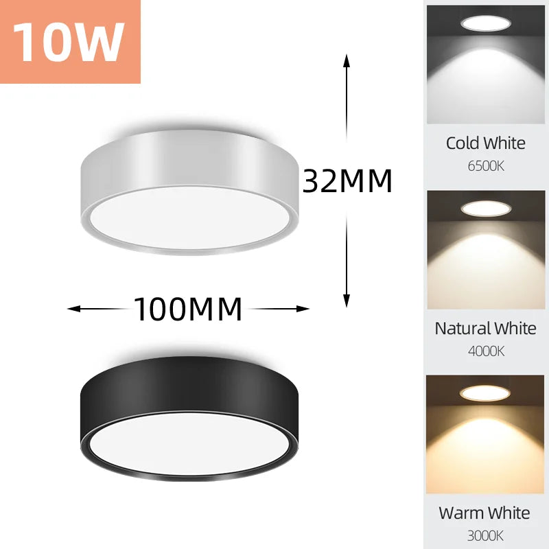 Adjustable LED Downlight 220V – Foldable COB Ceiling Spotlight | Ultra Thin Surface Mounted Light for Kitchen, Living Room & Indoor Lighting
