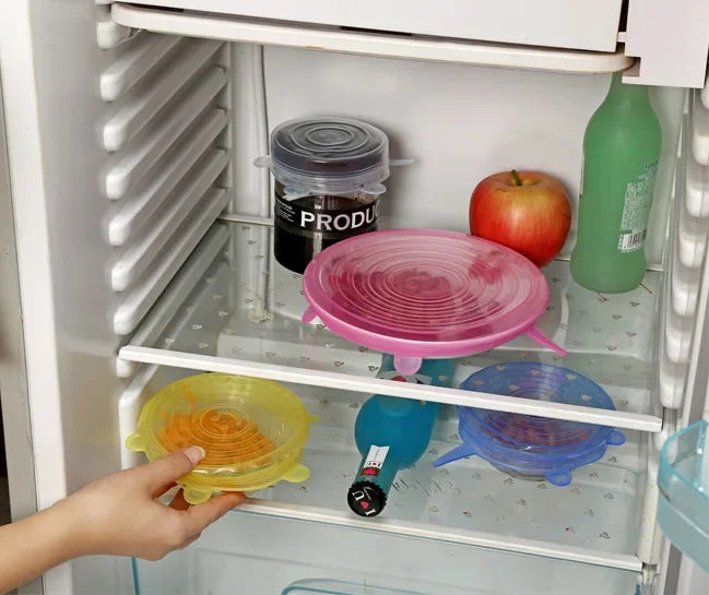 Reusable Silicone Food Lids – Stretchable Fresh Food Covers for Bowls & Containers | Leak-Proof Kitchen Storage Seals for Meal Prep & Food Preservation