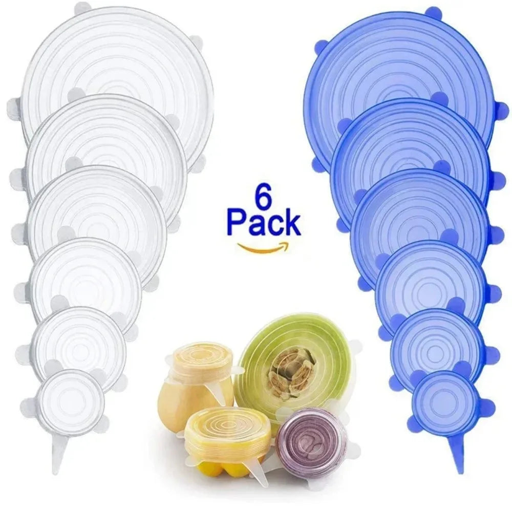 Reusable Silicone Food Lids – Stretchable Fresh Food Covers for Bowls & Containers | Leak-Proof Kitchen Storage Seals for Meal Prep & Food Preservation