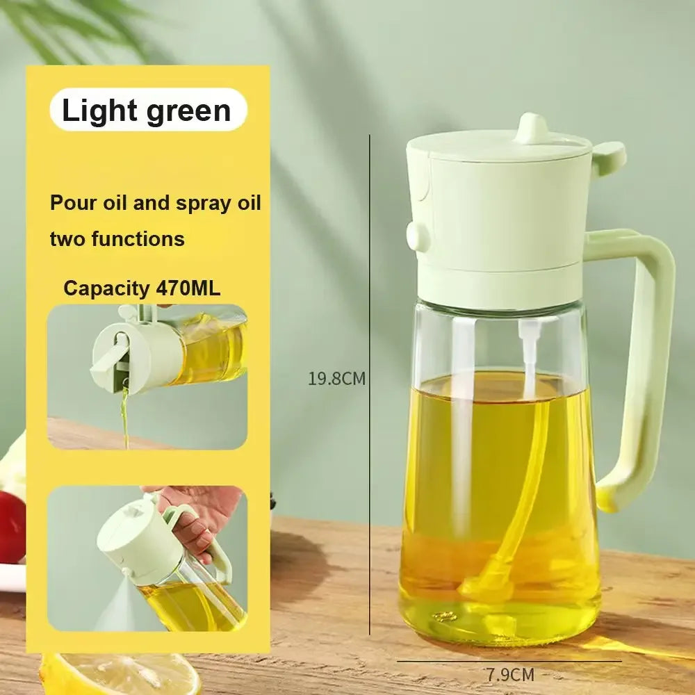 2-in-1 500ml Oil Sprayer & Pourer Bottle – Olive Oil Dispenser for Air Fryer, BBQ, Salad & Cooking (Leak-Proof Kitchen Gadget)