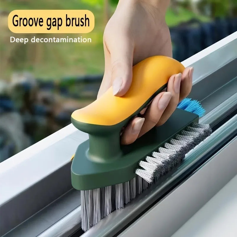 3-in-1 Cleaning Brush Set – Hard Bristle Scrub Brush & Gap Cleaner | Multi-Purpose Kitchen, Bathroom, Tile & Window Track Cleaning Tool