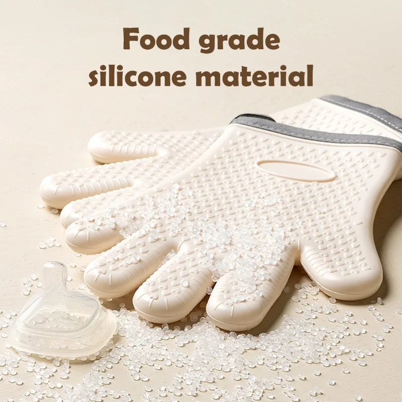 Silicone Oven Mitt – Heat Resistant Non-Slip Kitchen Glove for Baking, BBQ & Cooking | Insulated Microwave & Grill Protection (1pc / 2pcs)