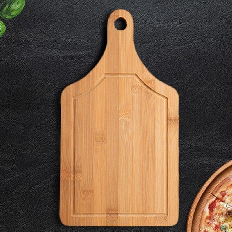 Solid Wood Cutting Board with Handle – Round Kitchen Chopping Board for Pizza, Bread & Fruit | Eco-Friendly Hanging Wooden Serving Board