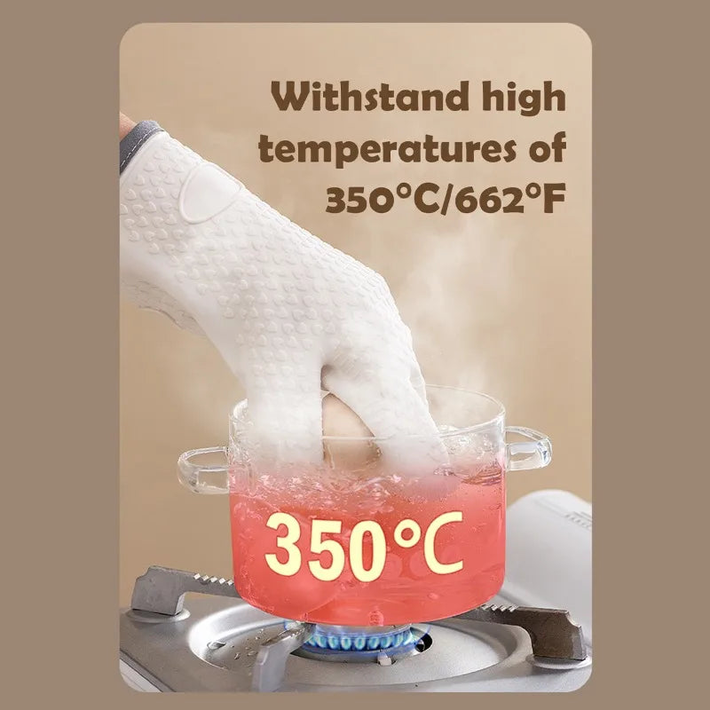 Silicone Oven Mitt – Heat Resistant Non-Slip Kitchen Glove for Baking, BBQ & Cooking | Insulated Microwave & Grill Protection (1pc / 2pcs)