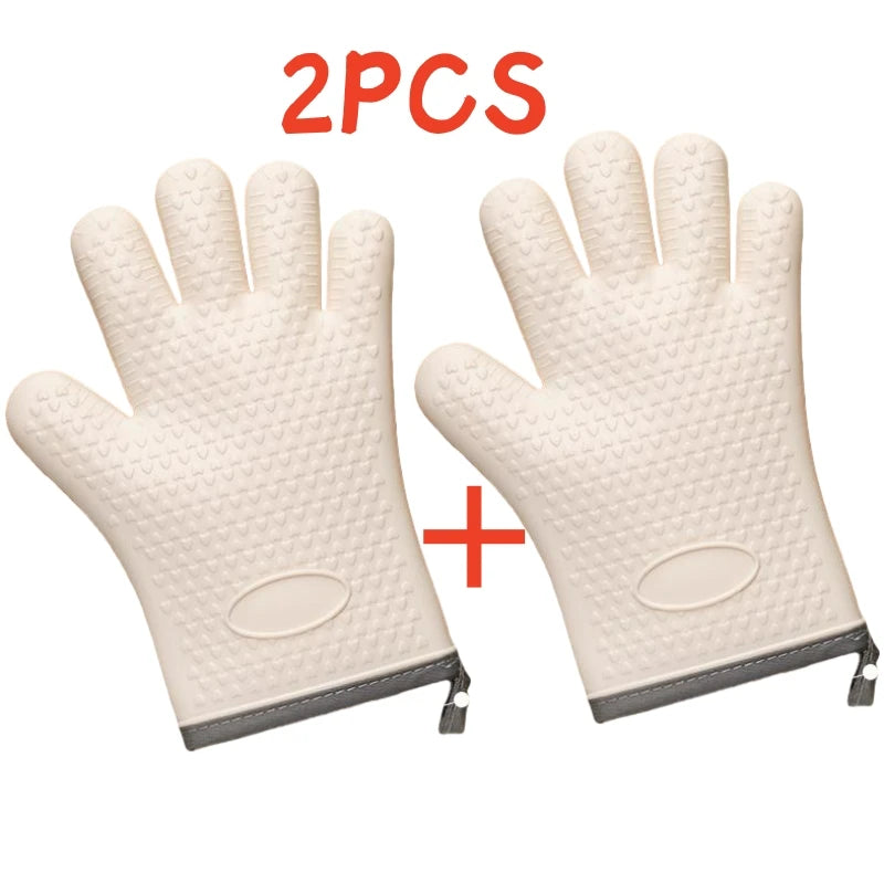 Silicone Oven Mitt – Heat Resistant Non-Slip Kitchen Glove for Baking, BBQ & Cooking | Insulated Microwave & Grill Protection (1pc / 2pcs)