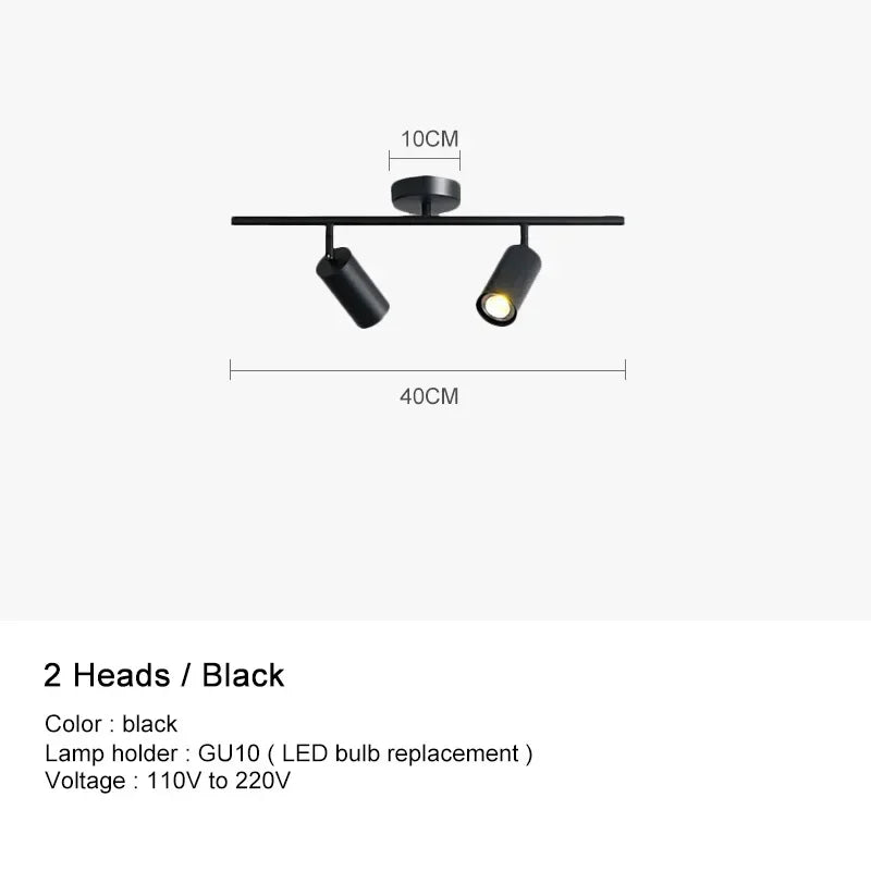 Modern Adjustable LED Ceiling Light Fixture – 4-Head Surface Mounted Chandelier Lamp | GU10 Spotlight Ceiling Light for Kitchen, Dining Room, Bedroom & Living Room