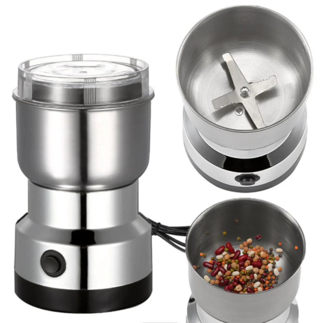 Electric Coffee & Spice Grinder – 4-Blade Multifunction Grinder for Beans, Nuts & Spices | 150W Kitchen Blender for Coffee, Grain & Seasoning Grinding