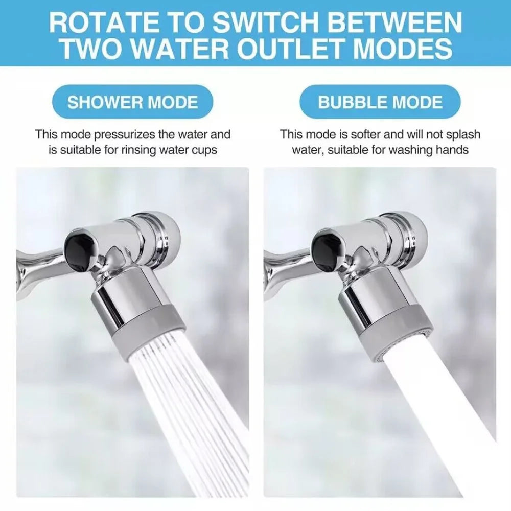 1080° Rotating Faucet Aerator – Universal Kitchen Tap Extender with Dual Water Modes | Metal Swivel Sink Sprayer for Kitchen & Bathroom Water Saving Attachment