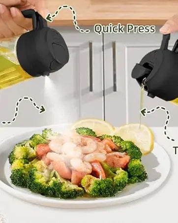 2-in-1 500ml Oil Sprayer & Pourer Bottle – Olive Oil Dispenser for Air Fryer, BBQ, Salad & Cooking (Leak-Proof Kitchen Gadget)