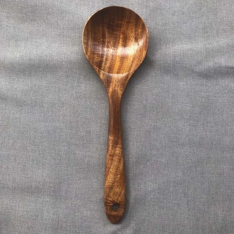 Wooden Kitchen Utensil Set with Holder – Natural Cooking Tools Set | Spatula, Spoon, Fork & Stirring Tools for Non-Stick Cookware