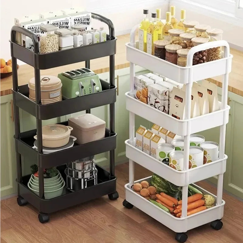 5-Tier Rolling Storage Cart with Wheels – Multi-Layer Kitchen Organizer Shelf | 360° Mobile Storage Rack for Kitchen, Bathroom, Office & Home Use