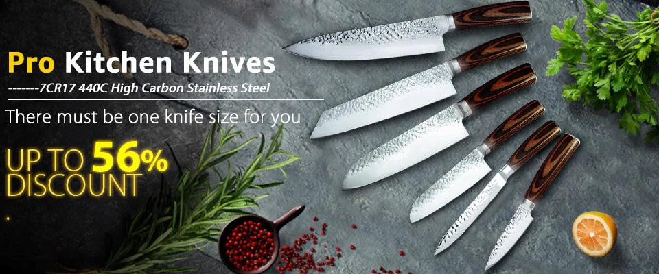 Japanese Chef Knife Set – 7CR17 High Carbon Stainless Steel Kitchen Knives | Ultra Sharp Santoku, Utility & Cleaver with Pakka Wood Handle