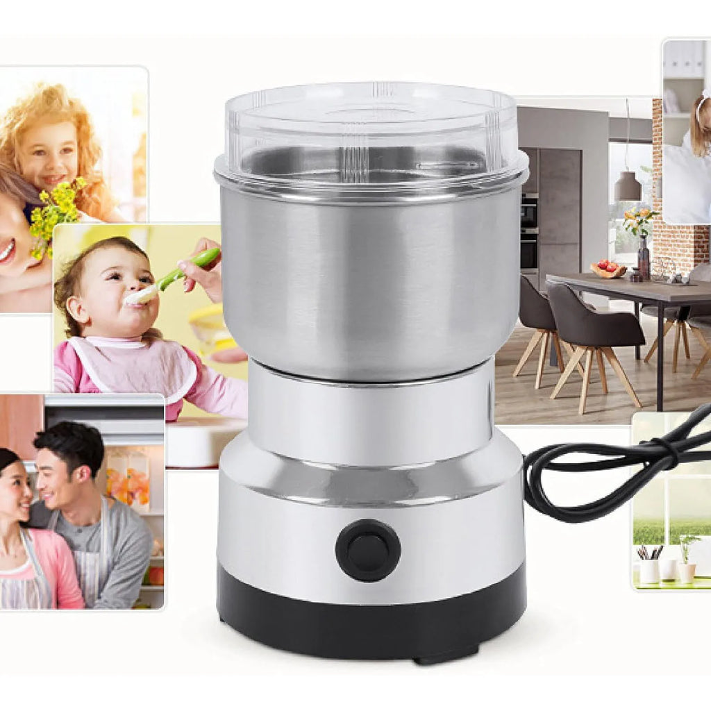 Electric Coffee & Spice Grinder – 4-Blade Multifunction Grinder for Beans, Nuts & Spices | 150W Kitchen Blender for Coffee, Grain & Seasoning Grinding