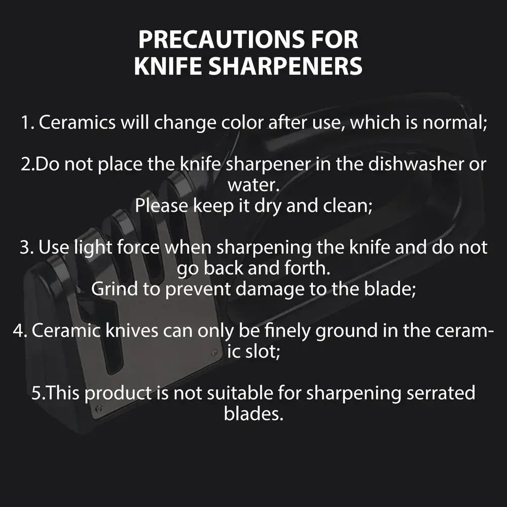 4-Stage Kitchen Knife Sharpener – Non-Slip Base Multifunction Knife Sharpening Tool | Portable Stainless Steel Sharpener for Kitchen & Household Knives
