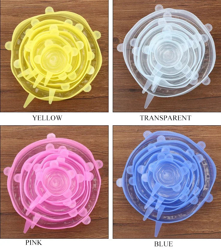 Reusable Silicone Food Lids – Stretchable Fresh Food Covers for Bowls & Containers | Leak-Proof Kitchen Storage Seals for Meal Prep & Food Preservation