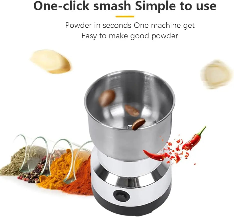 Electric Coffee & Spice Grinder – 4-Blade Multifunction Grinder for Beans, Nuts & Spices | 150W Kitchen Blender for Coffee, Grain & Seasoning Grinding