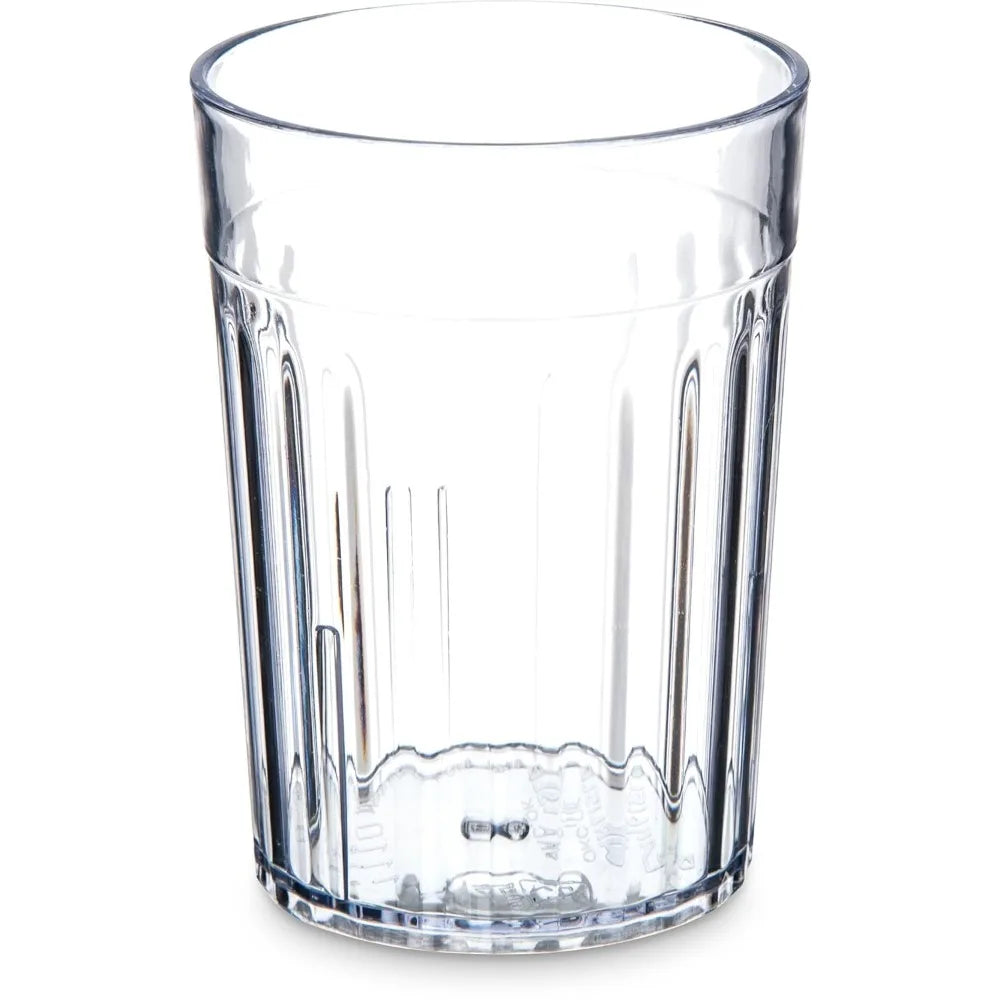10.2 oz Clear Plastic Bistro Tumblers – Stackable Durable Drinking Glasses | Dishwasher Safe Restaurant & Kitchen Cups for Home, Catering & Food Service