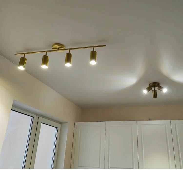Modern Adjustable LED Ceiling Light Fixture – 4-Head Surface Mounted Chandelier Lamp | GU10 Spotlight Ceiling Light for Kitchen, Dining Room, Bedroom & Living Room