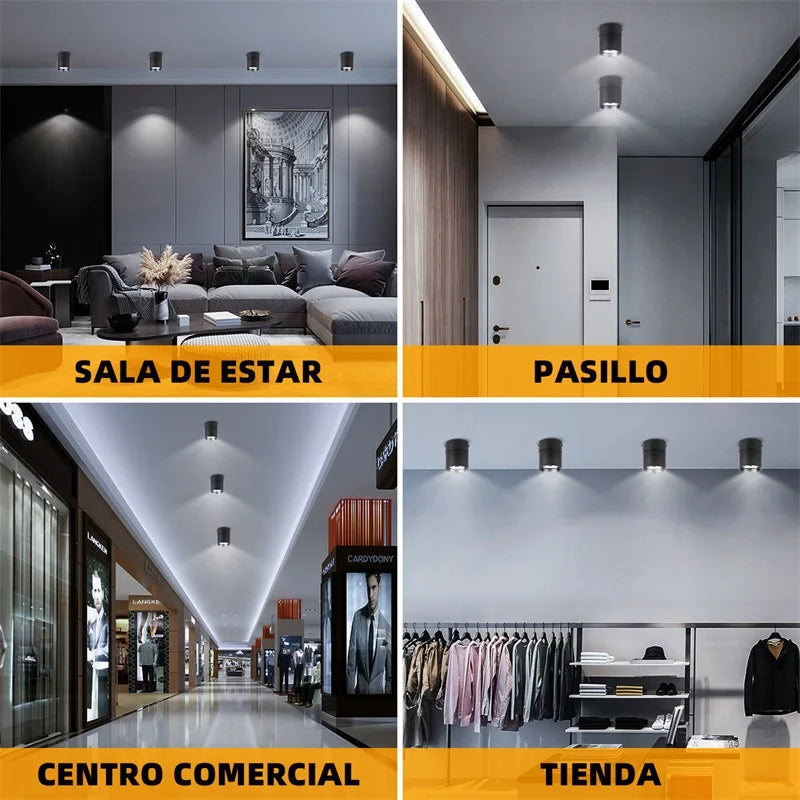 Adjustable LED Downlight 220V – Foldable COB Ceiling Spotlight | Ultra Thin Surface Mounted Light for Kitchen, Living Room & Indoor Lighting