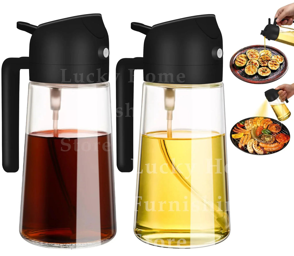 2-in-1 500ml Oil Sprayer & Pourer Bottle – Olive Oil Dispenser for Air Fryer, BBQ, Salad & Cooking (Leak-Proof Kitchen Gadget)