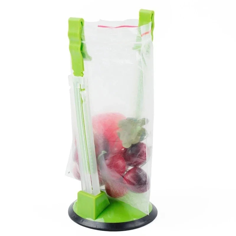 Adjustable Ziplock Bag Holder Stand – Hands-Free Food Storage Clip Rack | Non-Slip, Foldable Kitchen Bag Filling Tool