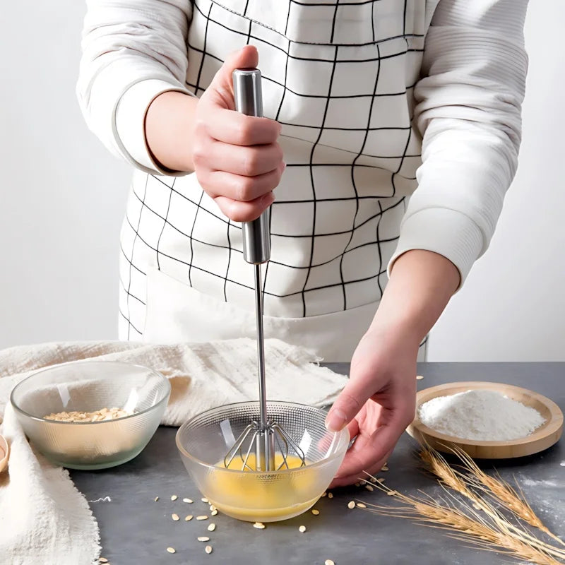 Portable Manual Whisk – 36cm Hand Egg Beater & Frother | No Electricity Needed Stainless Steel Kitchen Mixer for Eggs, Cream, Batter & Coffee Foam