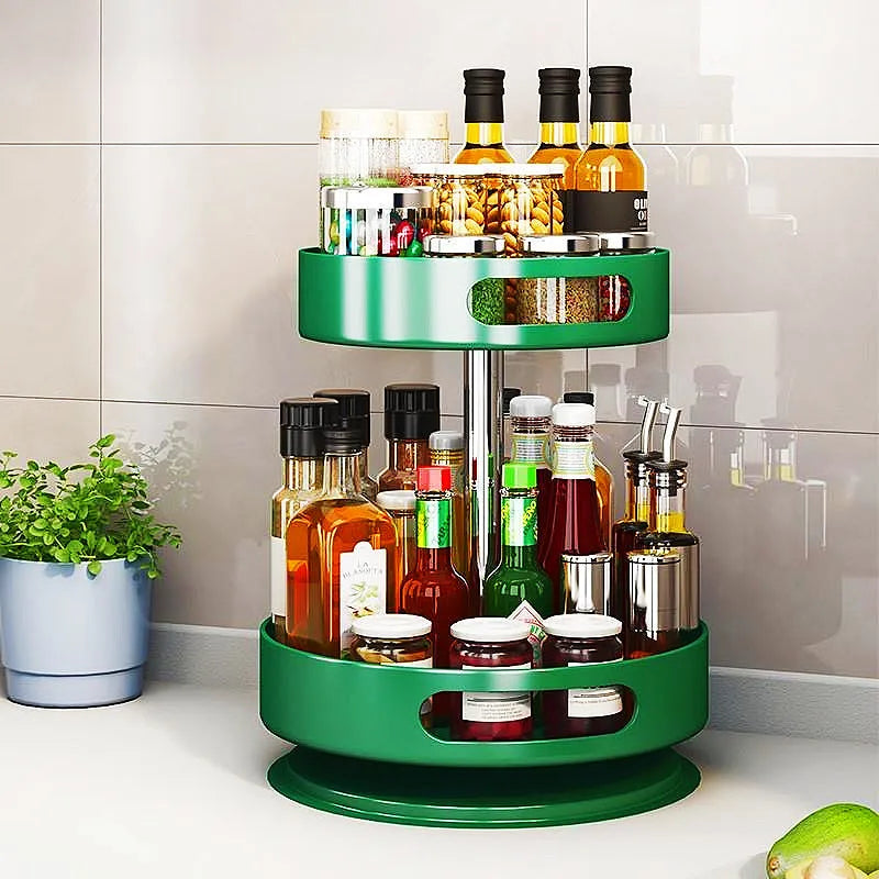 Rotating Kitchen Seasoning Rack – Modern Spice Organizer Shelf | 360° Spice Storage Holder for Countertop Kitchen Organization