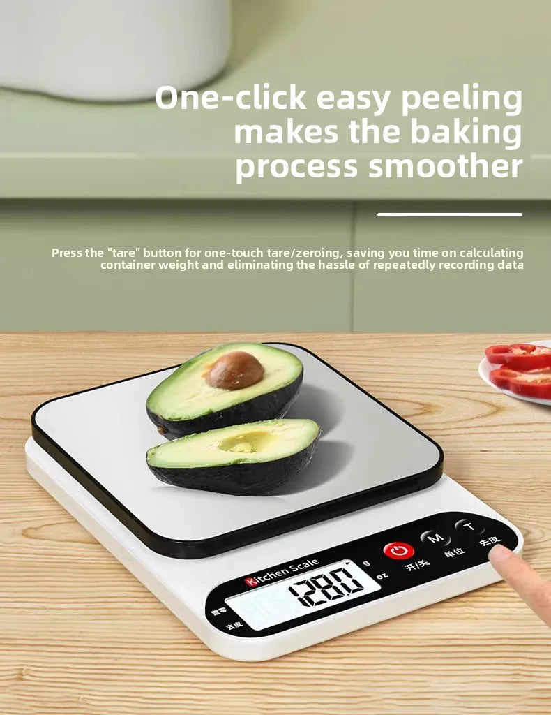 Digital Kitchen Scale – High Precision Food Scale (1g Accuracy) | USB Rechargeable Cooking & Baking Scale with LCD Display & Tare Function