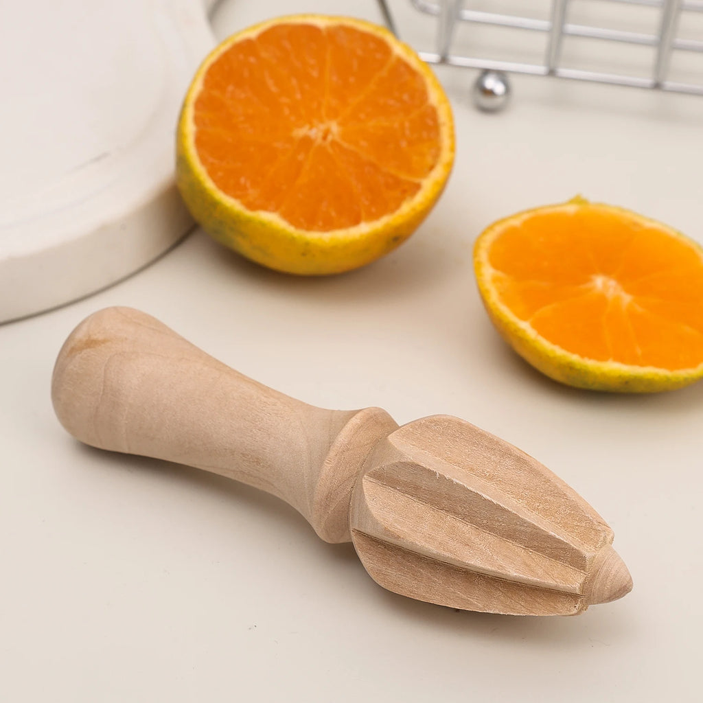 Wooden Lemon Squeezer Reamer – Natural Beech Wood Citrus Juicer Tool | Manual Orange & Lemon Juice Extractor for Kitchen, Bar & Healthy Drinks