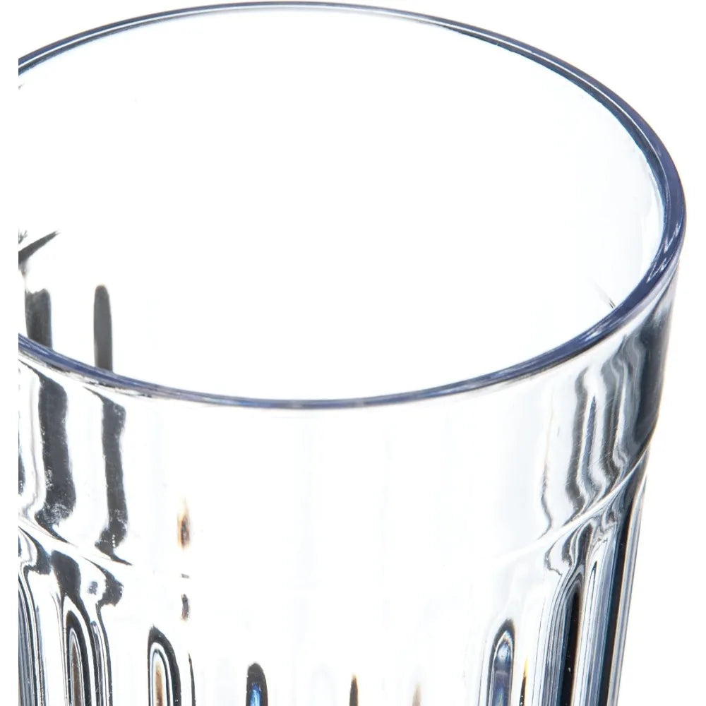 10.2 oz Clear Plastic Bistro Tumblers – Stackable Durable Drinking Glasses | Dishwasher Safe Restaurant & Kitchen Cups for Home, Catering & Food Service