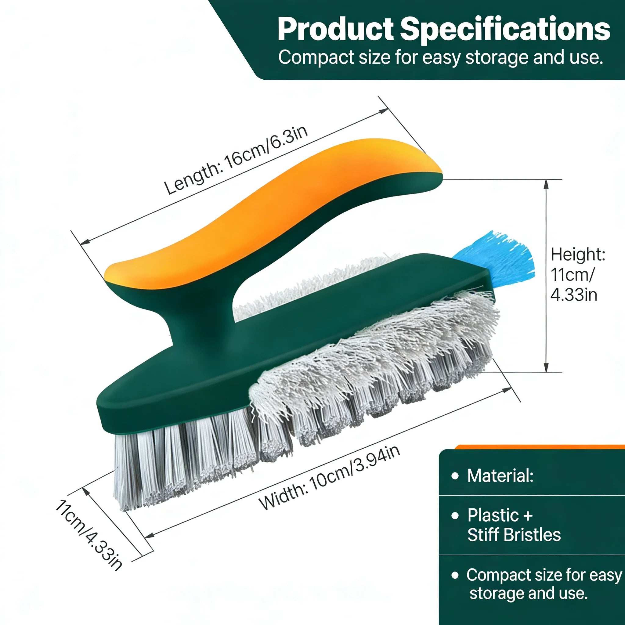 3-in-1 Cleaning Brush Set – Hard Bristle Scrub Brush & Gap Cleaner | Multi-Purpose Kitchen, Bathroom, Tile & Window Track Cleaning Tool