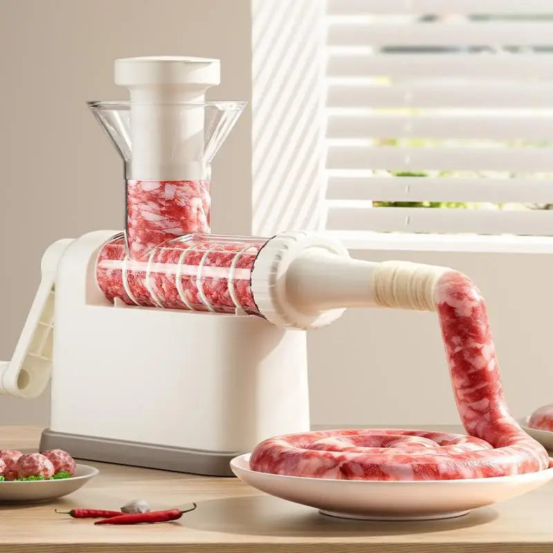 Manual Sausage Stuffer Machine – Hand-Crank Meat Grinder & Filling Maker | Home Sausage Maker with Tubes for DIY Meat Processing & BBQ Use