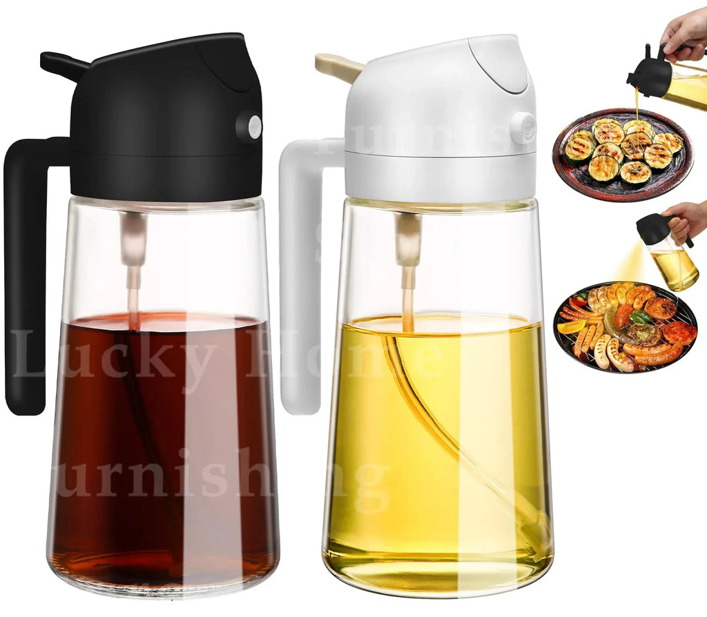 2-in-1 500ml Oil Sprayer & Pourer Bottle – Olive Oil Dispenser for Air Fryer, BBQ, Salad & Cooking (Leak-Proof Kitchen Gadget)