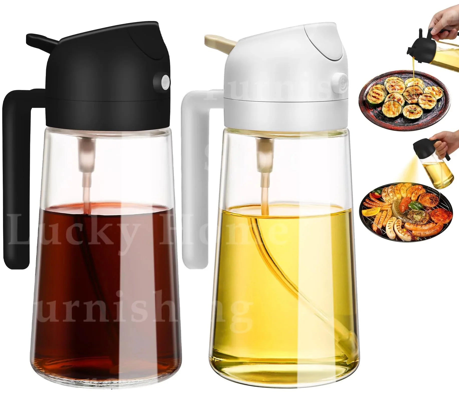 2-in-1 500ml Oil Sprayer & Pourer Bottle – Olive Oil Dispenser for Air Fryer, BBQ, Salad & Cooking (Leak-Proof Kitchen Gadget)