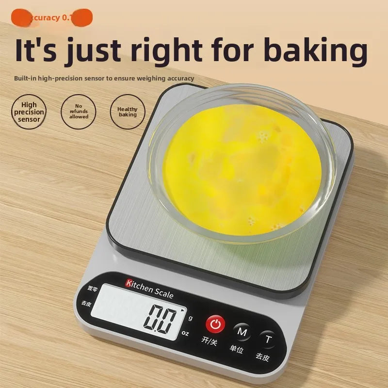 Digital Kitchen Scale – High Precision Food Scale (1g Accuracy) | USB Rechargeable Cooking & Baking Scale with LCD Display & Tare Function