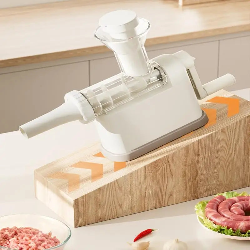 Manual Sausage Stuffer Machine – Hand-Crank Meat Grinder & Filling Maker | Home Sausage Maker with Tubes for DIY Meat Processing & BBQ Use