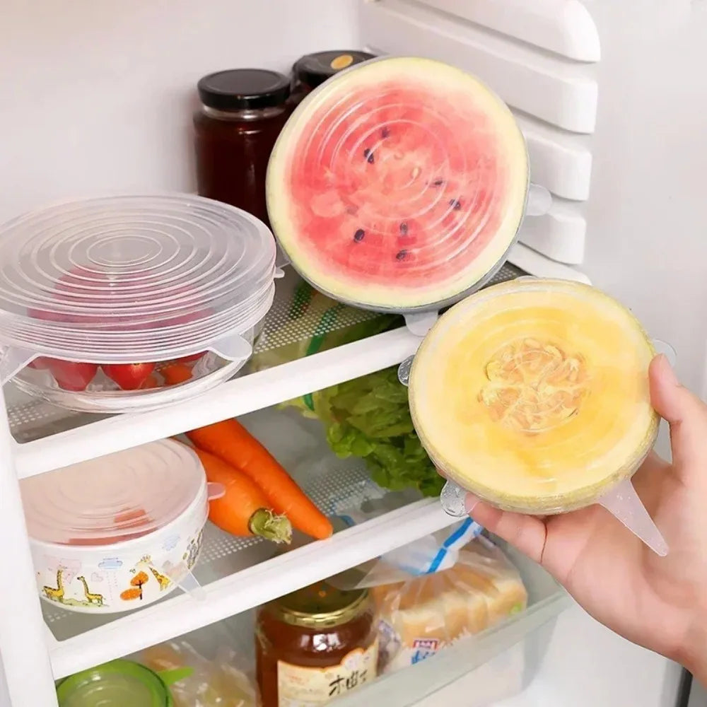 Reusable Silicone Food Lids – Stretchable Fresh Food Covers for Bowls & Containers | Leak-Proof Kitchen Storage Seals for Meal Prep & Food Preservation