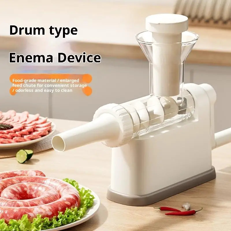 Manual Sausage Stuffer Machine – Hand-Crank Meat Grinder & Filling Maker | Home Sausage Maker with Tubes for DIY Meat Processing & BBQ Use
