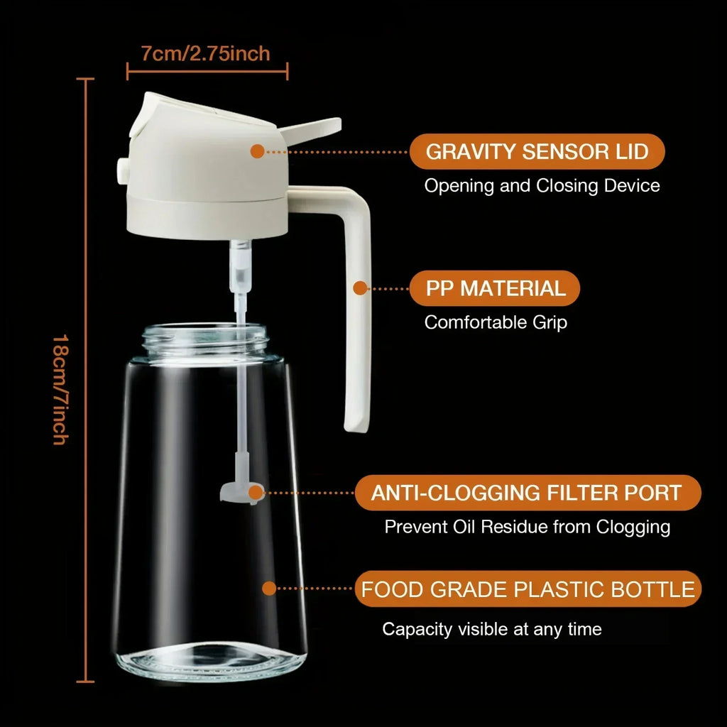 2-in-1 500ml Oil Sprayer & Pourer Bottle – Olive Oil Dispenser for Air Fryer, BBQ, Salad & Cooking (Leak-Proof Kitchen Gadget)