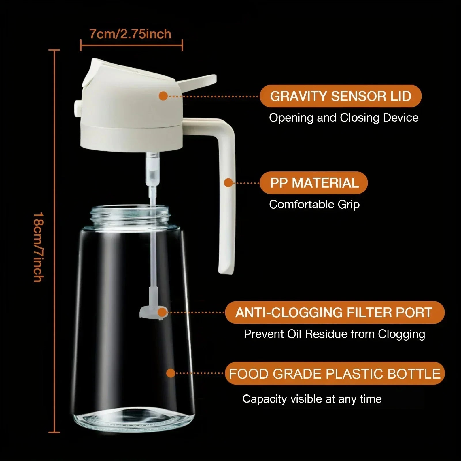 2-in-1 500ml Oil Sprayer & Pourer Bottle – Olive Oil Dispenser for Air Fryer, BBQ, Salad & Cooking (Leak-Proof Kitchen Gadget)