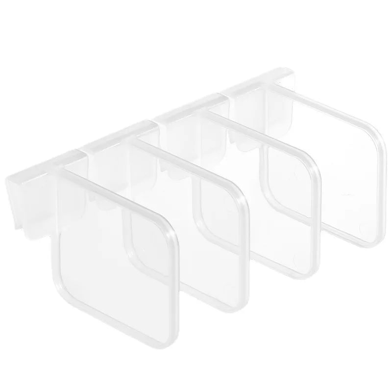 4PCS Adjustable Fridge Organizer Shelf Inserts – Space-Saving Refrigerator Storage Clips | Clear Kitchen Cabinet & Fridge Compartment Organizers