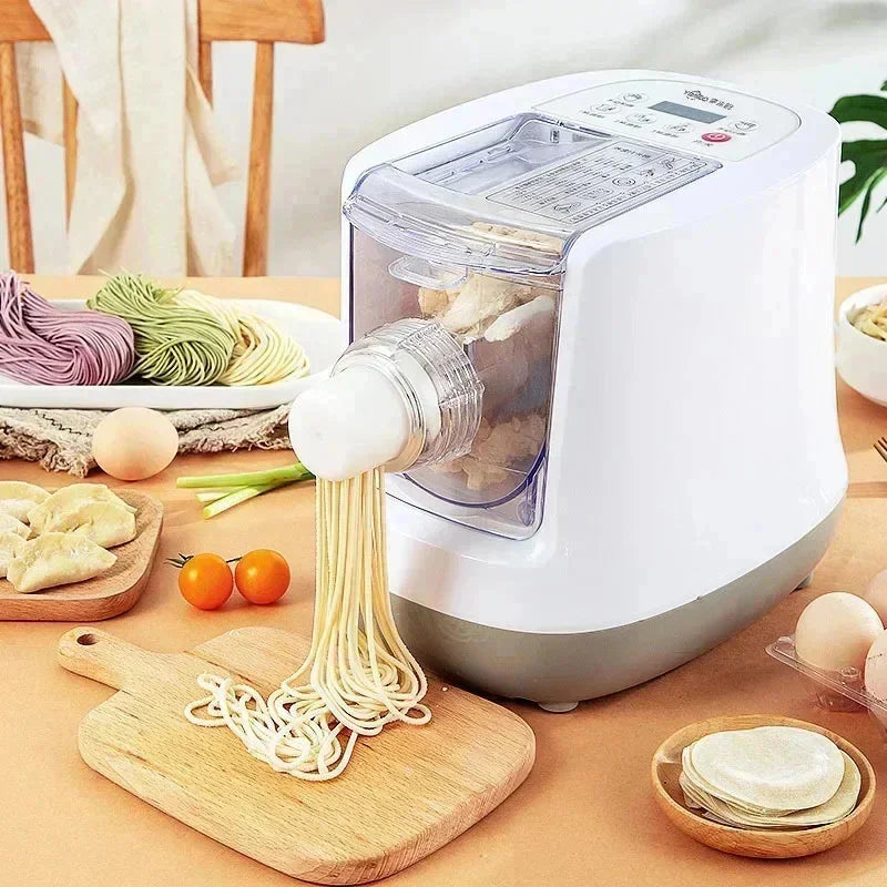 Electric Automatic Noodle Maker Machine – 220V Multifunction Pasta & Dumpling Maker | Dough Kneading, Pressing & Roller Kitchen Appliance with 6 Molds
