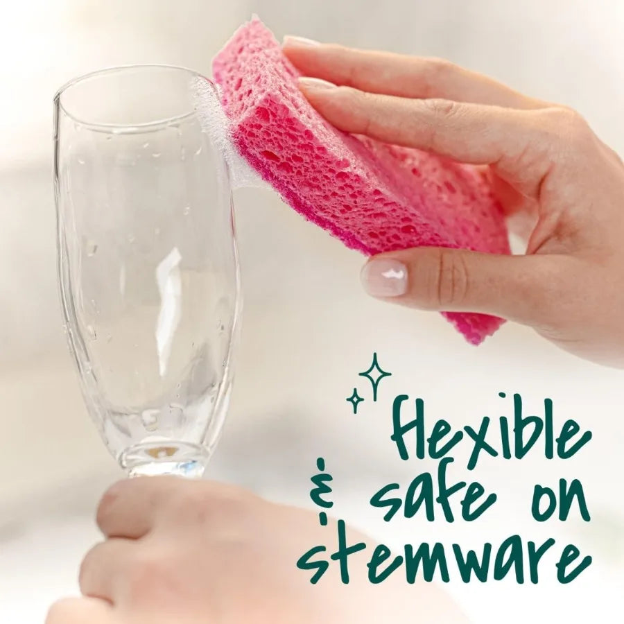 3-Pack Gentle Scrub Sponges – Non-Scratch Dishwashing Sponges for Kitchen Cleaning | Soft & Durable Dish Scrubbers for Pots, Pans & Dishes