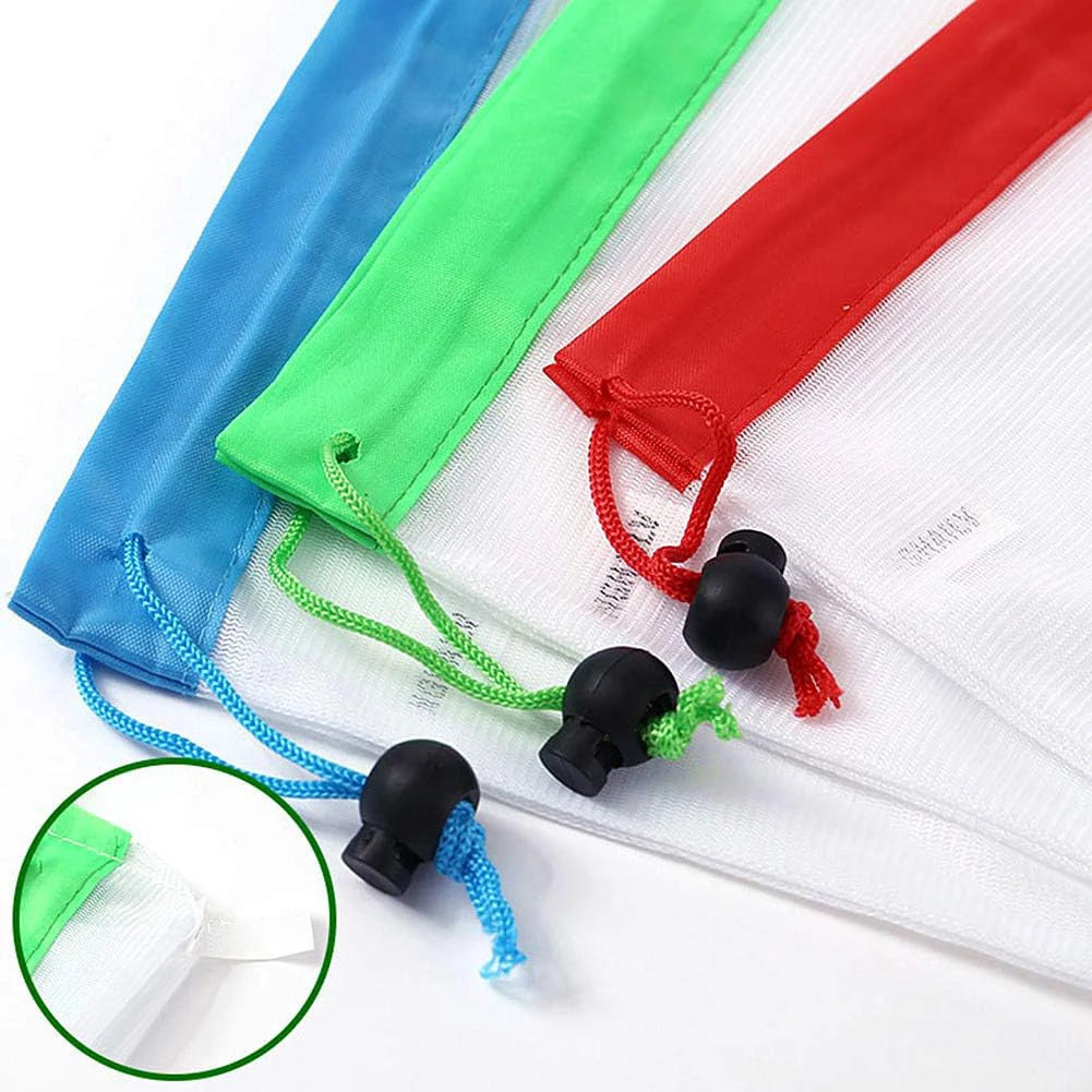 Reusable Mesh Storage Bags with Drawstring – Eco-Friendly Net Bags for Produce, Toys & Kitchen Organization | Washable Fruit & Vegetable Bags