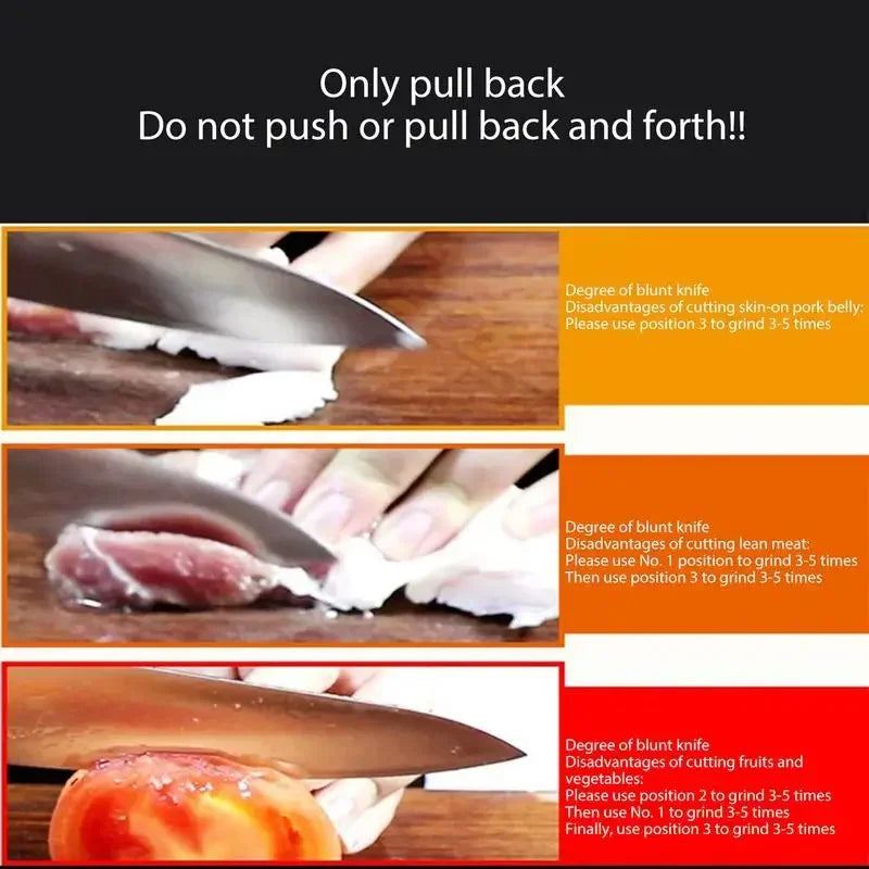 4-Stage Kitchen Knife Sharpener – Non-Slip Base Multifunction Knife Sharpening Tool | Portable Stainless Steel Sharpener for Kitchen & Household Knives