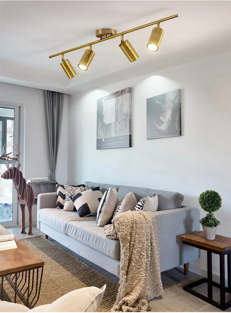 Modern Adjustable LED Ceiling Light Fixture – 4-Head Surface Mounted Chandelier Lamp | GU10 Spotlight Ceiling Light for Kitchen, Dining Room, Bedroom & Living Room