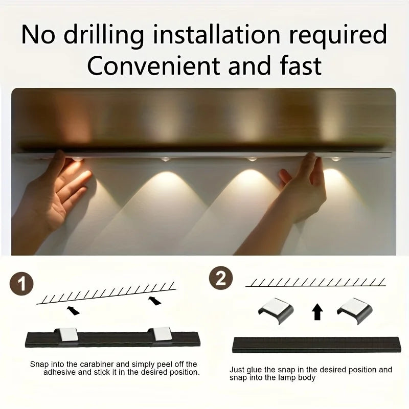 LED Motion Sensor Cabinet Light – Wireless Rechargeable Ultra-Thin Night Light | USB Under Cabinet Lighting for Kitchen, Bedroom, Wardrobe & Closet (3 Color Modes)